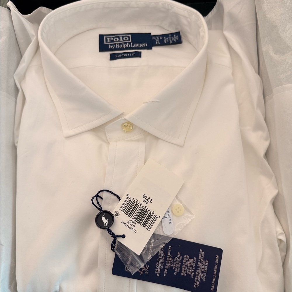 NWT And Box! Men’s Ralph Lauren Classic White Dress Shirt
